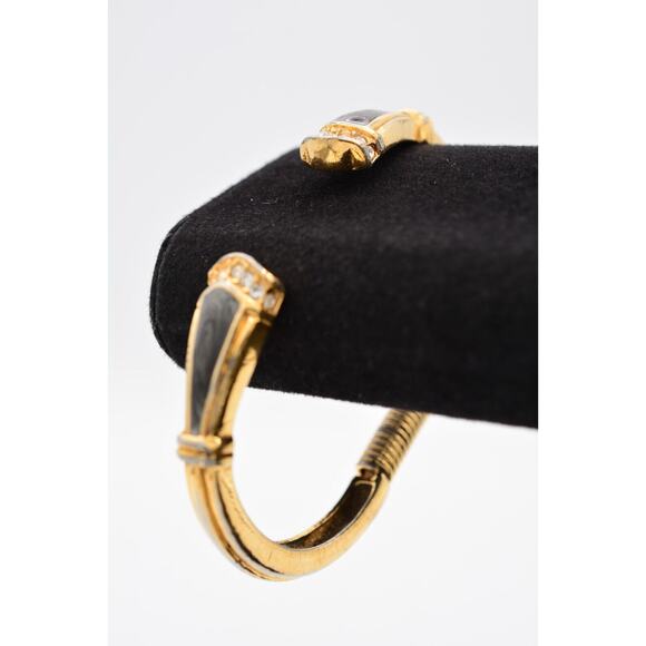 KJL For Avon Vintage Cuff Bangle Bracelet Rhinestone Enamel Signed AS IS BinAW - Picture 2 of 12